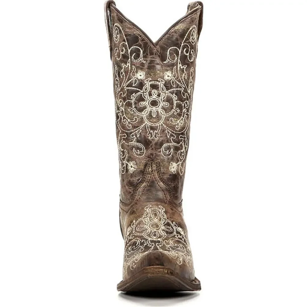 Corral‎ Youth Embroidered Snip Toe Cowboy Western Boots Cowhide Leather Size 3.5